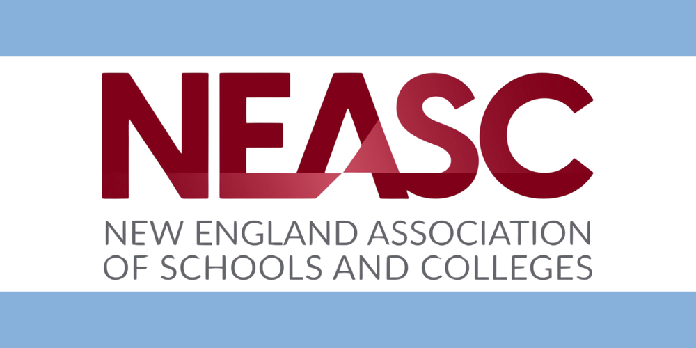 graphic that has the new england association of schools and college logo