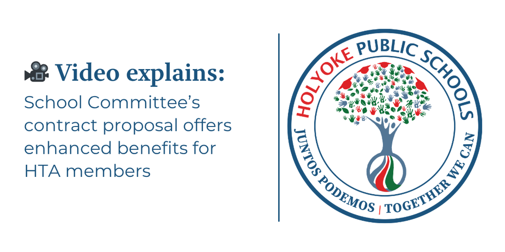 HPS logo with text: Video explains School Committee's contract proposal offers enhanced benefits for HTA members