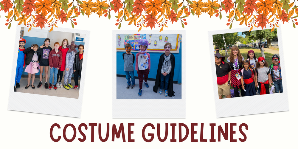 graphic that reads costume guidelines
