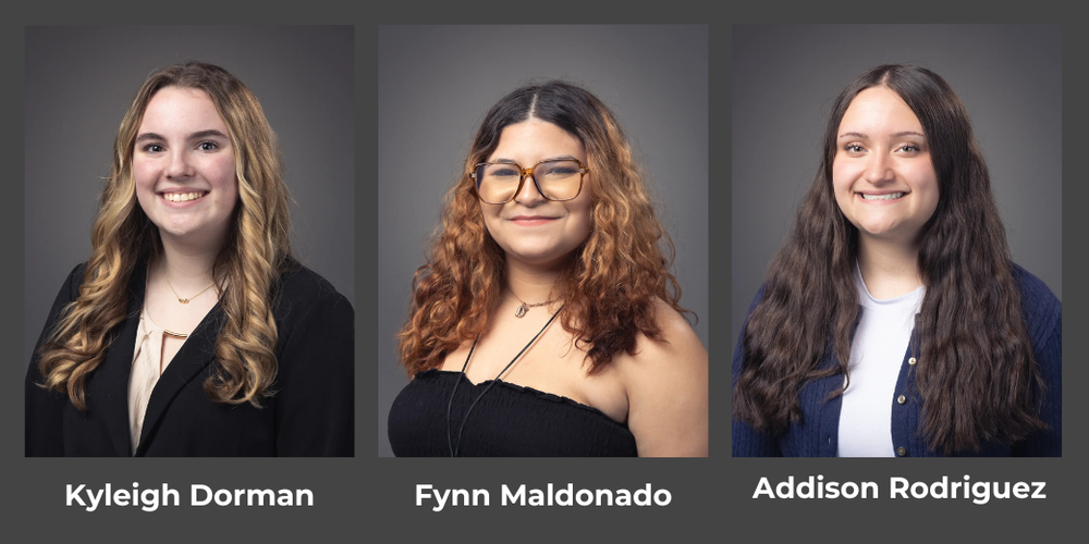 head shots of Kyleigh Dorman, Fynn Maldonado, and Addison Rodriguez