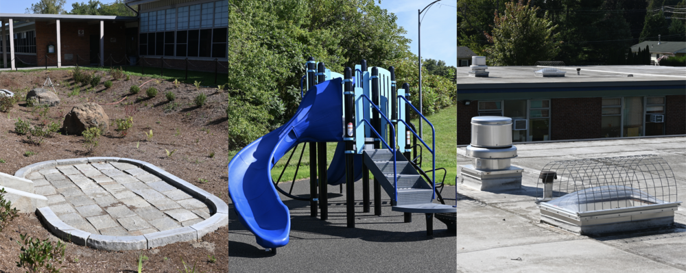 Garden at Sullivan, playground at McMahon, roof at Sullivan