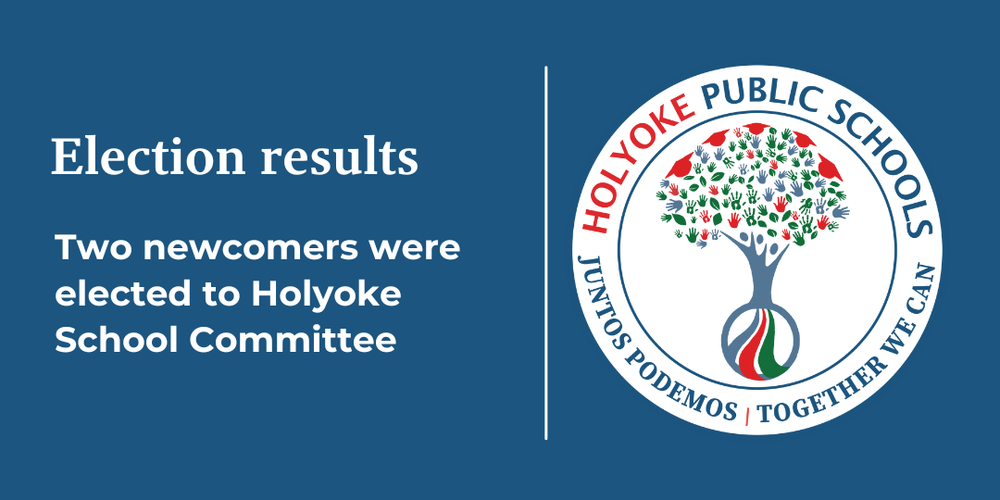 HPS logo with text: Election results — Two newcomers were elected to Holyoke School Committee