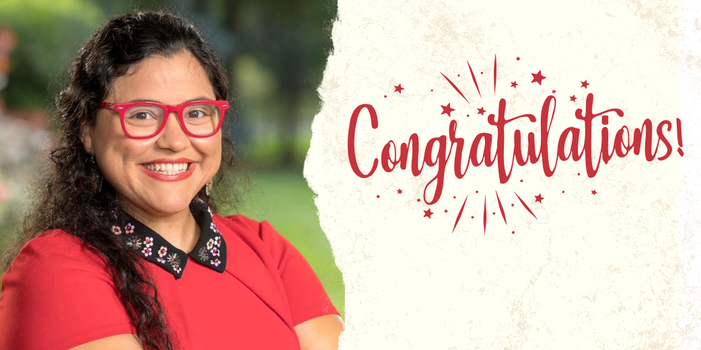 Headshot of Dr. Yadilette Rivera-Colon with text: Congratulations