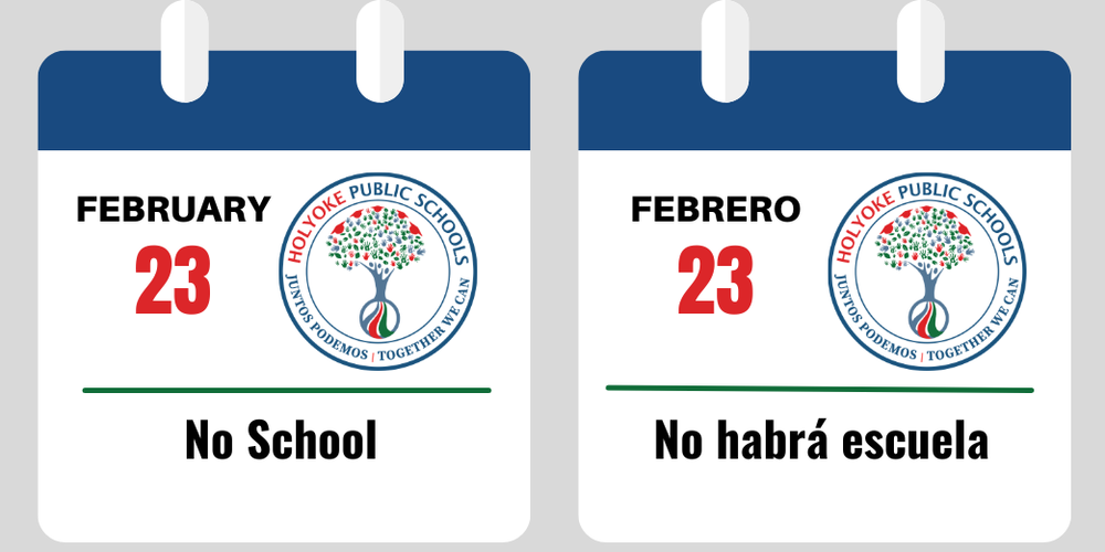 Calendar page showing no school on February 23