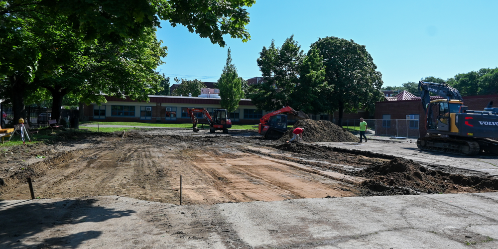 open construction site for new playground