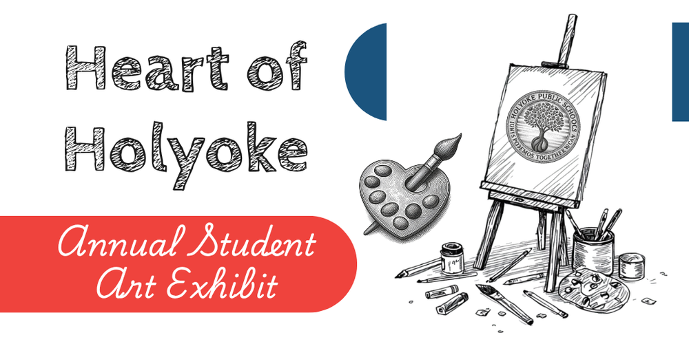 Black and white artwork showing easel, paints, markers, and brushes