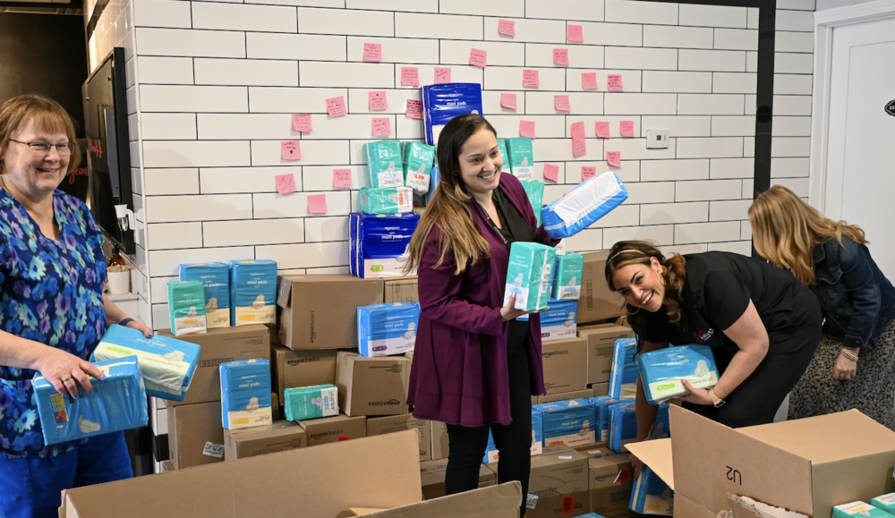 HPS, CPS, and Ashley Batlle put pads in boxes