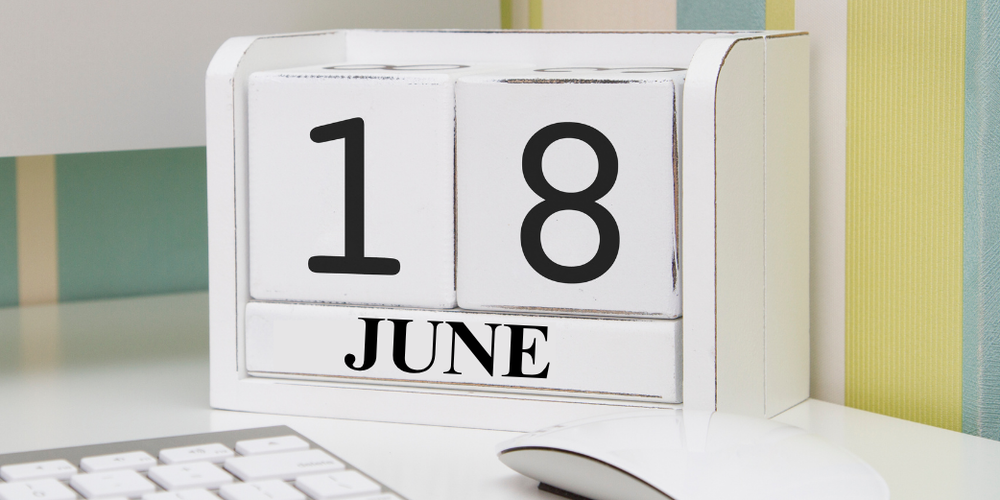 Calendar block showing June 18
