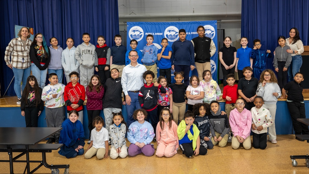 Dan with students - group shot