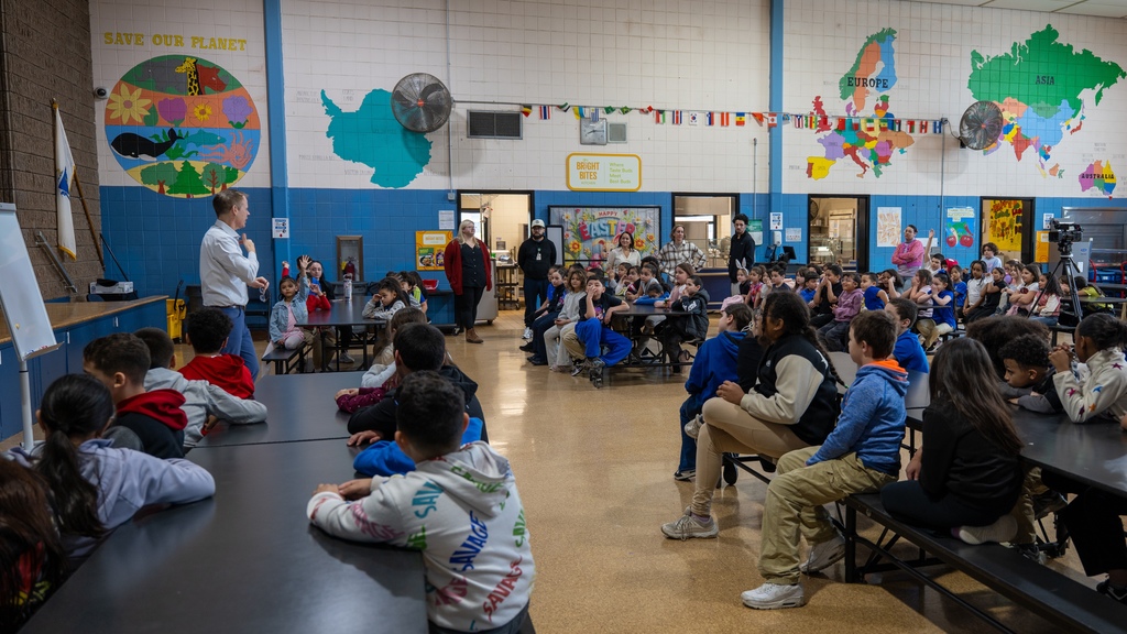 Dan speaking to students