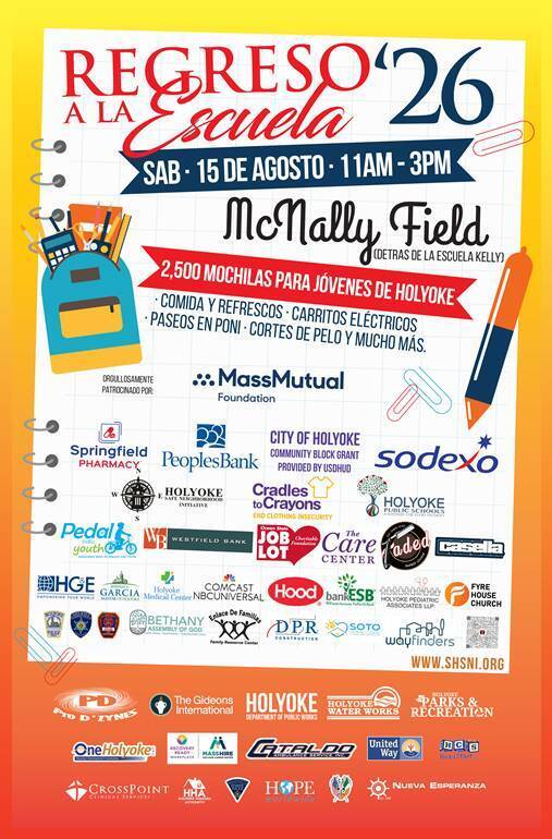 flyer for back to school backpack event in Spanish