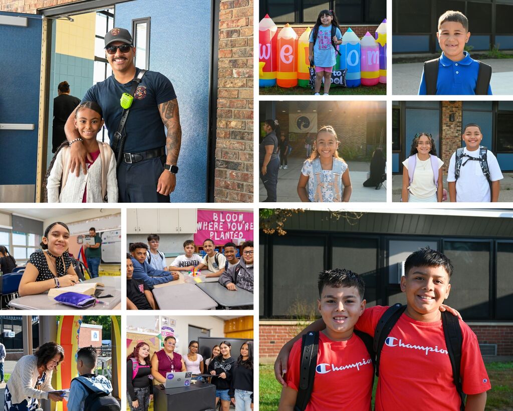 College of photos for first day of school