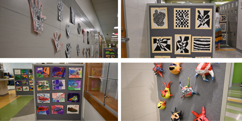 collage of student art work