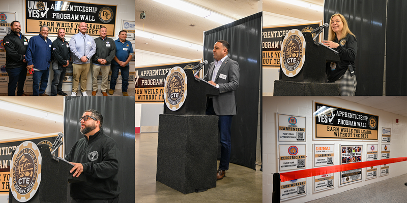 collage of photos from ribbon cutting