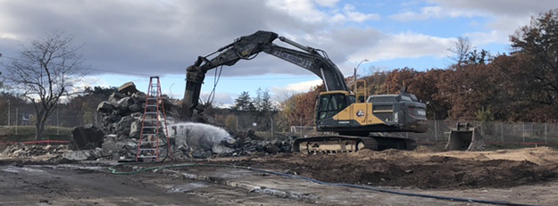 Construction equipment at work site