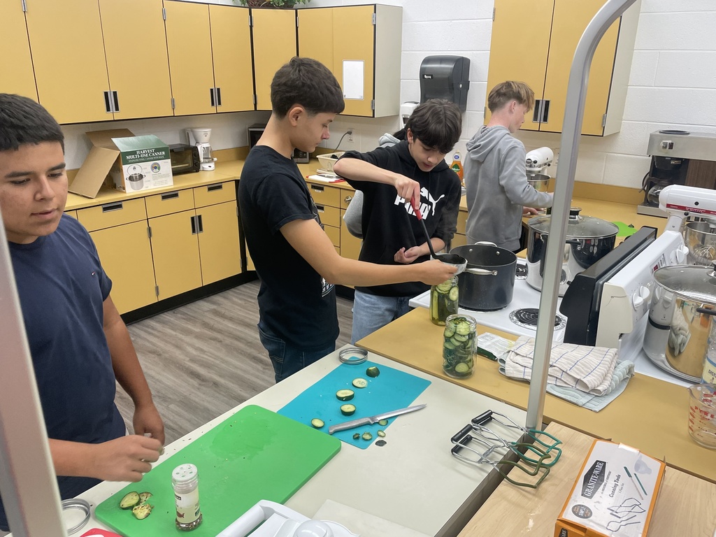 Catering students just pickled their first batch and shared their process with the Intro to Ag class!