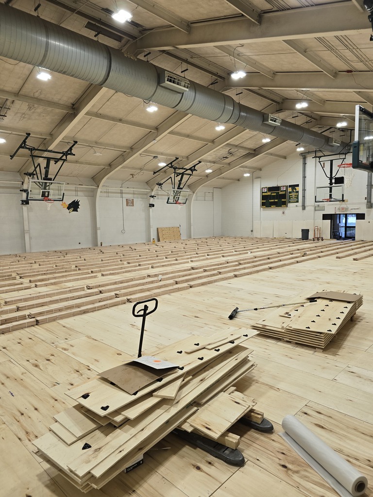 New subfloor installed in old gym