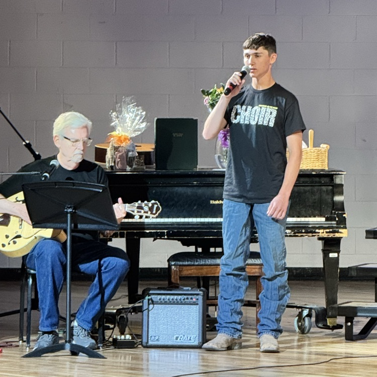 student singing