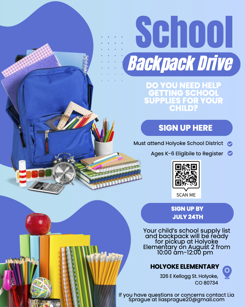 Do you need help getting school supplies scan the QR code on this page. Must attend the Holyoke School District.