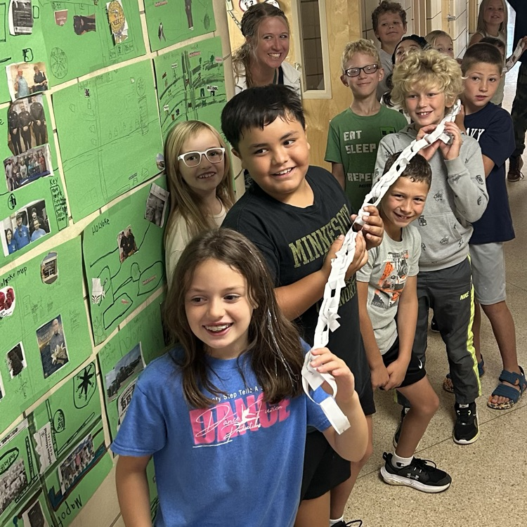 3rd graders made a chain of their characteristic to show how each person makes their class stronger!