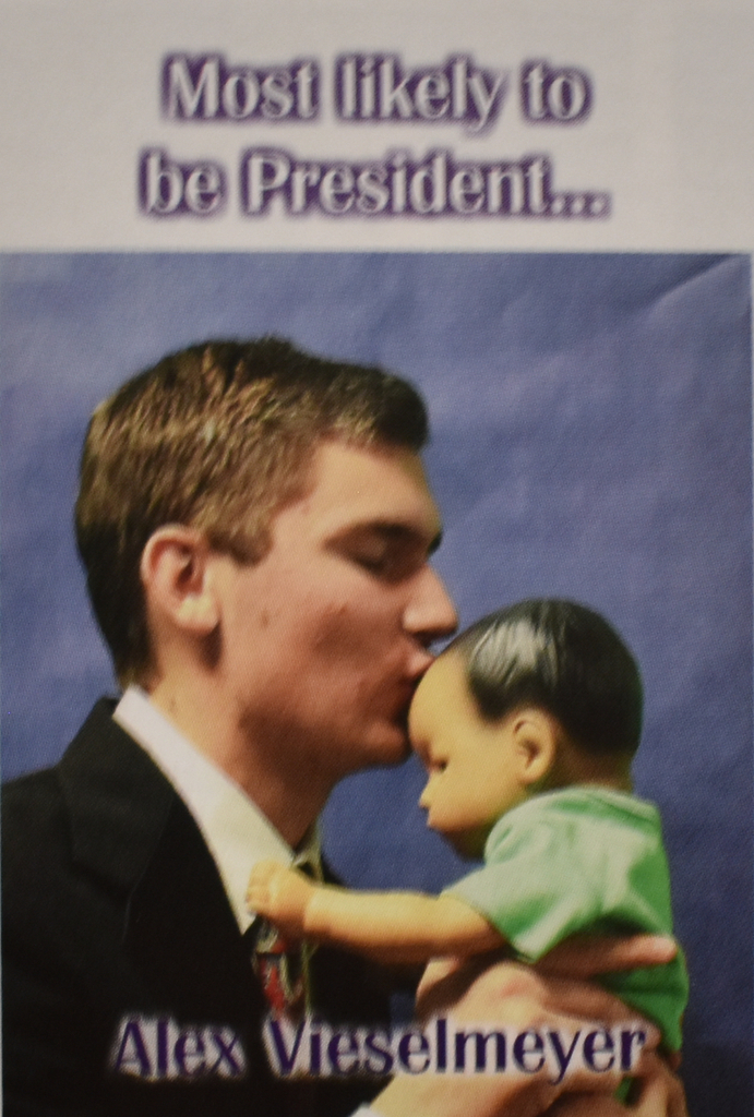 Ten years ago Mr. V, our English teacher, was voted most likely to be president.