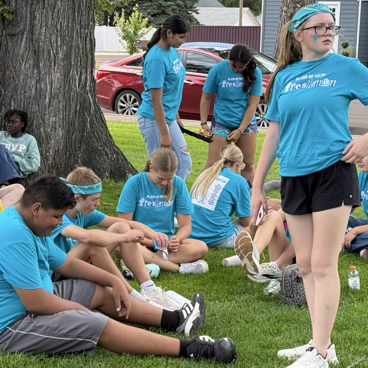 groups of students hang out together on the grass field