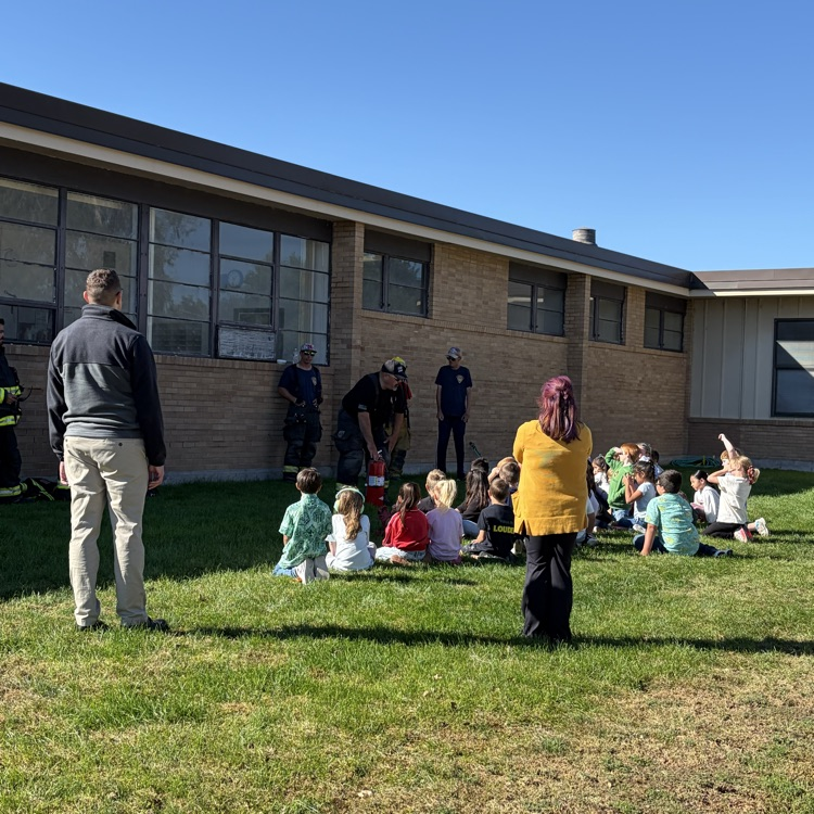 Fire prevention awareness week volunteer firefighters are talking to kids in grades kinder, 1st and 2nd!