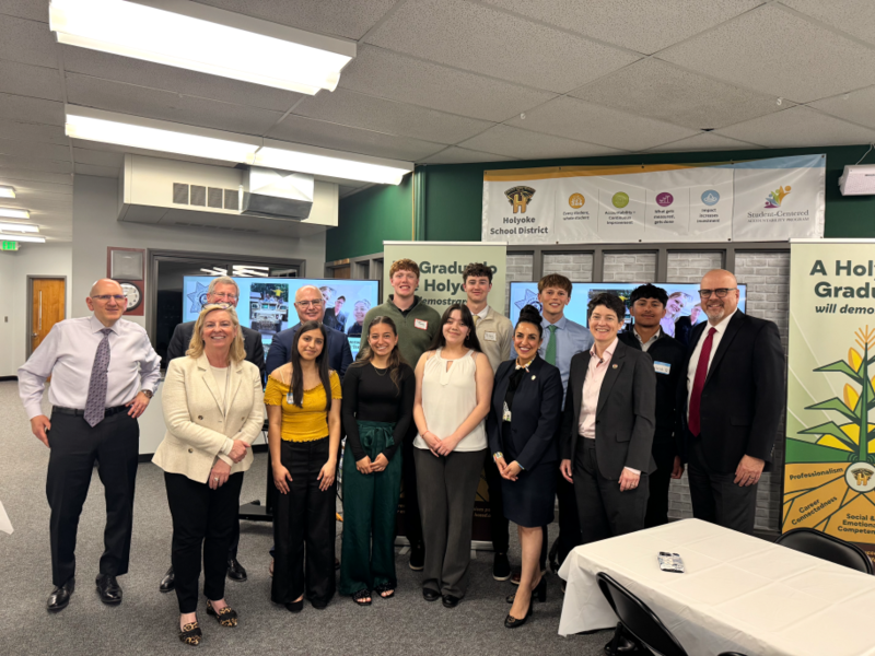 High school students with supreme court justices