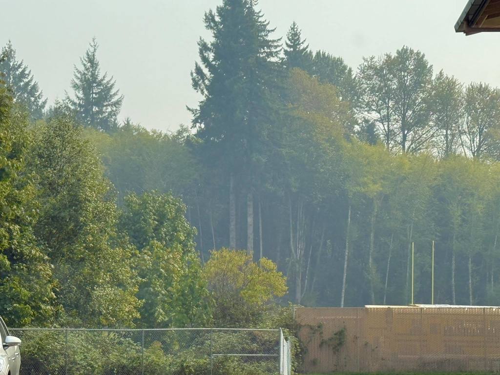 Smoky football field 