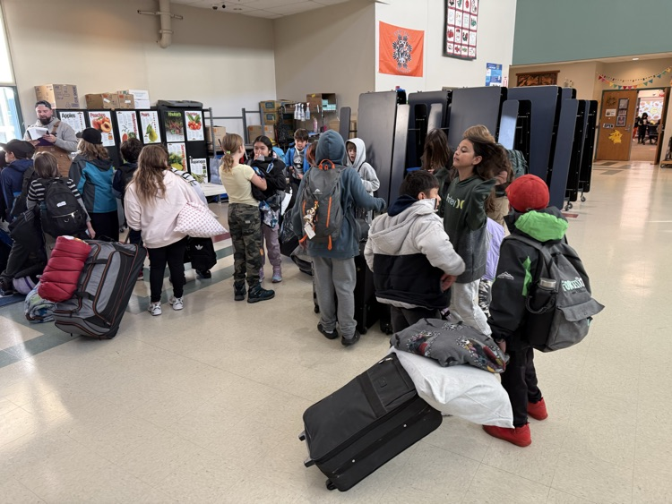 students getting ready for trip