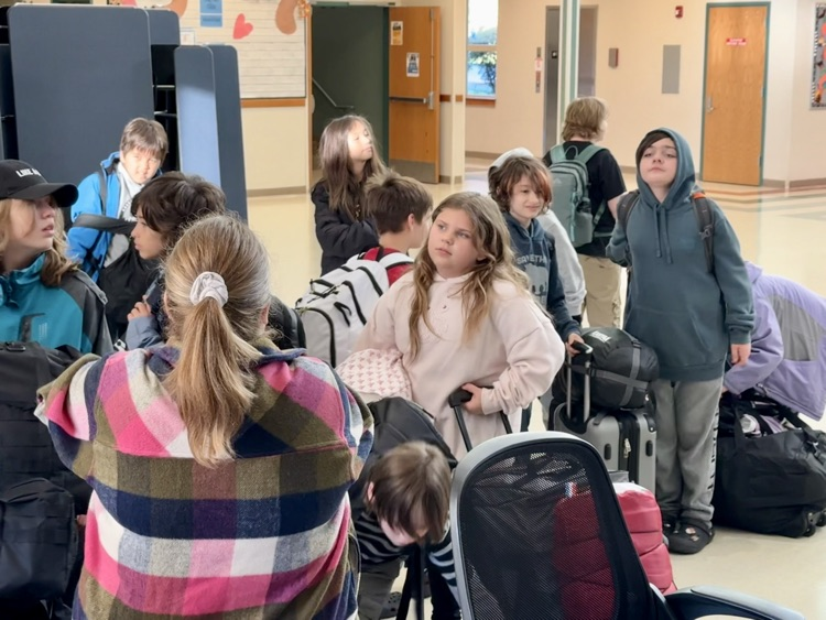 students getting ready for trip