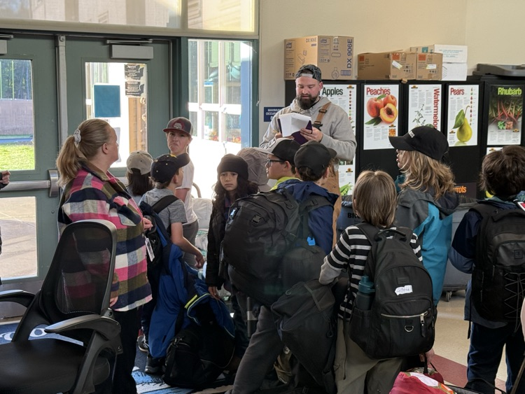 students getting ready for trip