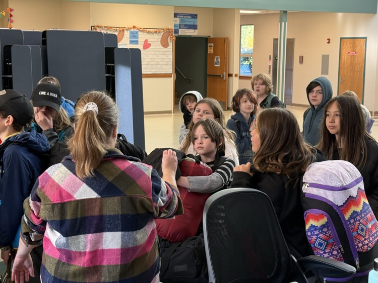 students getting ready for trip