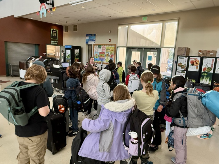 students getting ready for trip