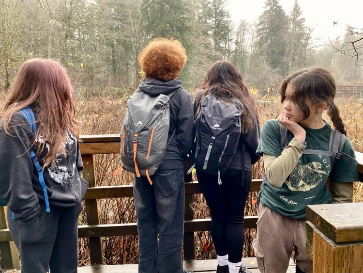 students on hiking trip