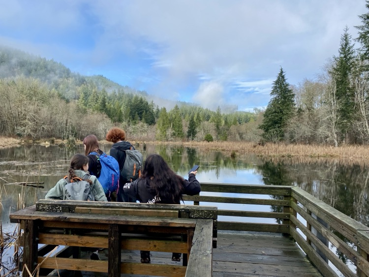 students on hiking trip