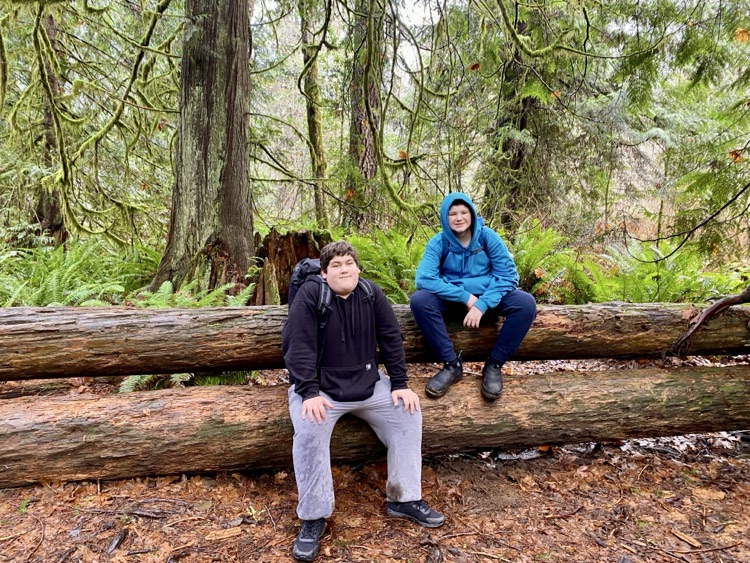 students on hiking trip