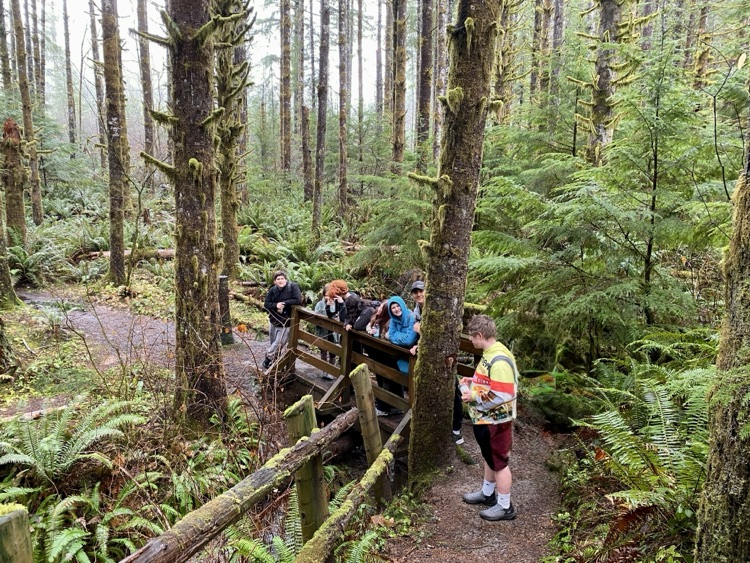students on hiking trip
