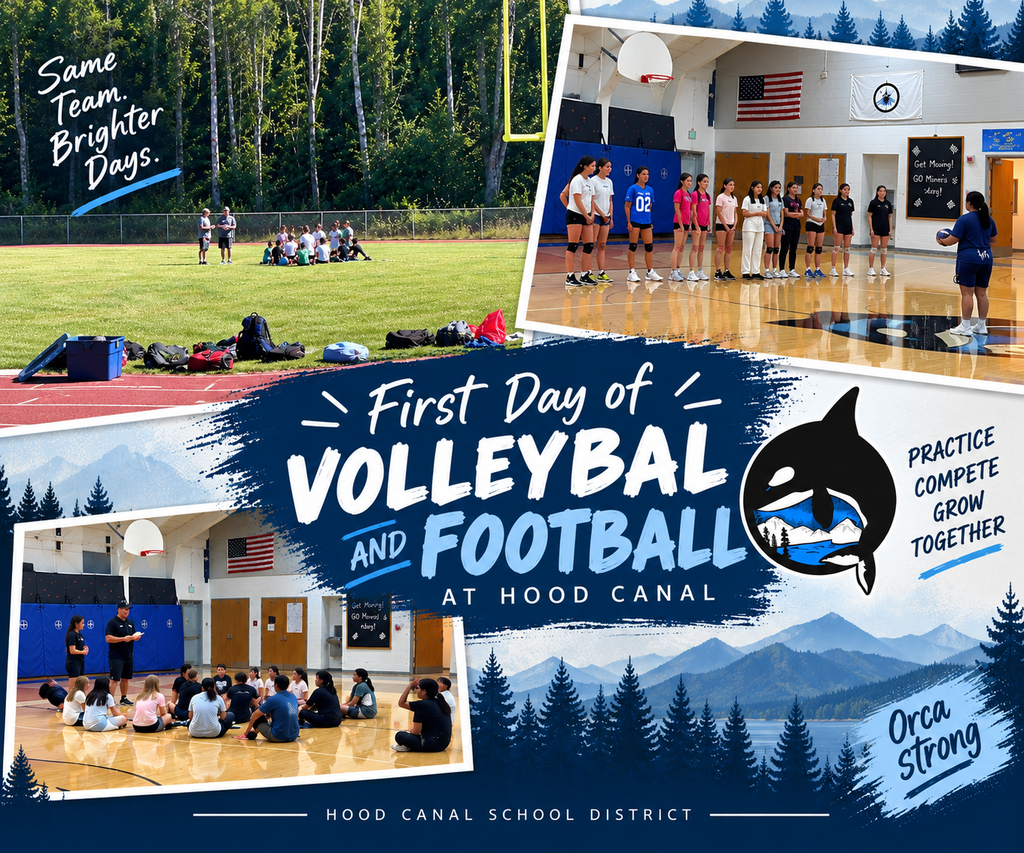 First day of practice for our Volleyball and Football team! Go Orcas!