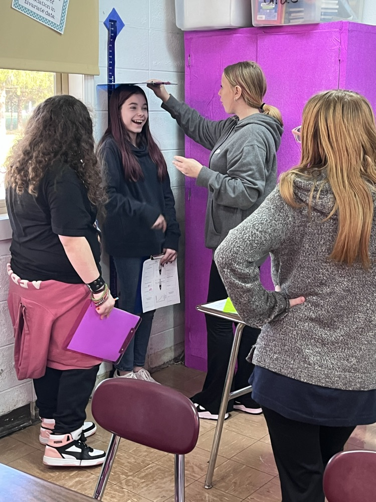 1st hour group having fun finding their height