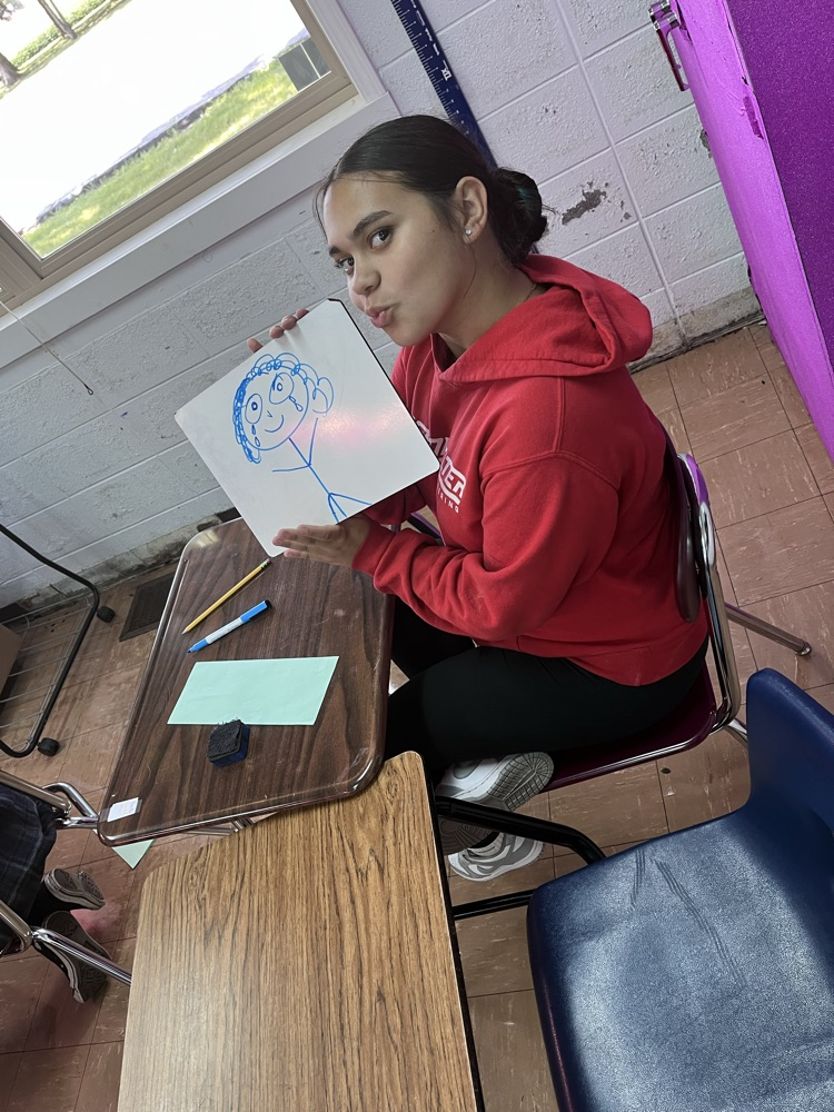 student’s drawing of how she currently handles storms in life 