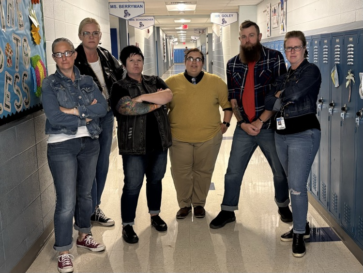7th grade HAMS teachers dressed as Greasers and Socs to introduce the unit on The Outsiders  