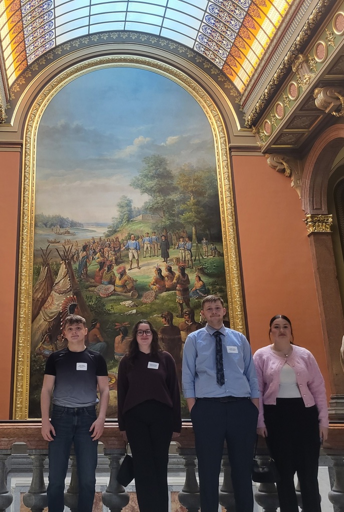 HAHS students visit the State Capitol today to participate in mock legislative action and meet with State Senator Chapin Rose.