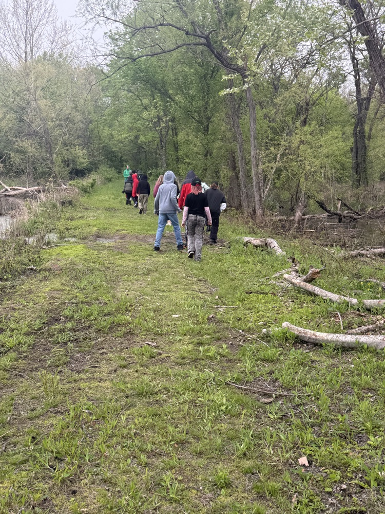 The class of Mrs. Gaddis and Mrs. Turner had day 1 of Outdoor School today. we went for a short hike before the rain and saw some frogs, geese, snails, and a blue heron. This afternoon we were able to check out the animal pelts and some other items