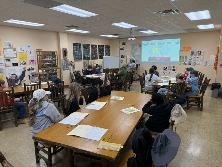 Day 1 of Outdoor School is complete for Mr. Rush’s class! We started with a quick hike before the storm. We spent the afternoon inside the building looking at animal pelts, turtle shells, animal skulls!