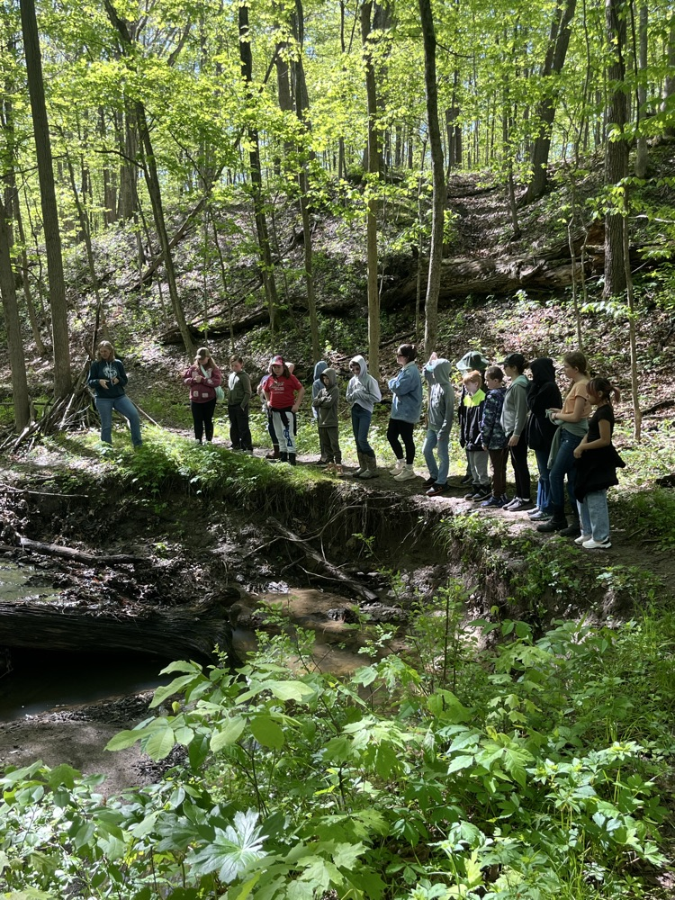 Day 3 of Outdoor School. Today the class of Mrs. Gaddis and Mrs. Turner hiked 2.7 miles on the Hidden Valley trail.  We talked about taxidermy and then the kids were able to catch some baby salamanders and tadpoles.  