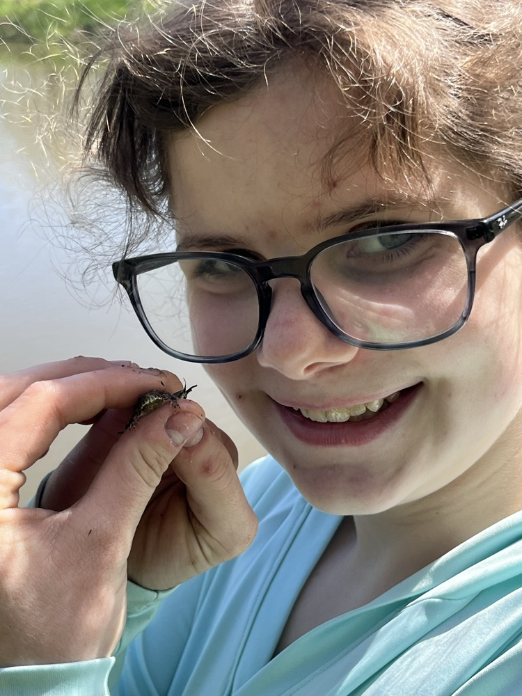 Day 3 of Outdoor School. Today the class of Mrs. Gaddis and Mrs. Turner hiked 2.7 miles on the Hidden Valley trail.  We talked about taxidermy and then the kids were able to catch some baby salamanders and tadpoles.  