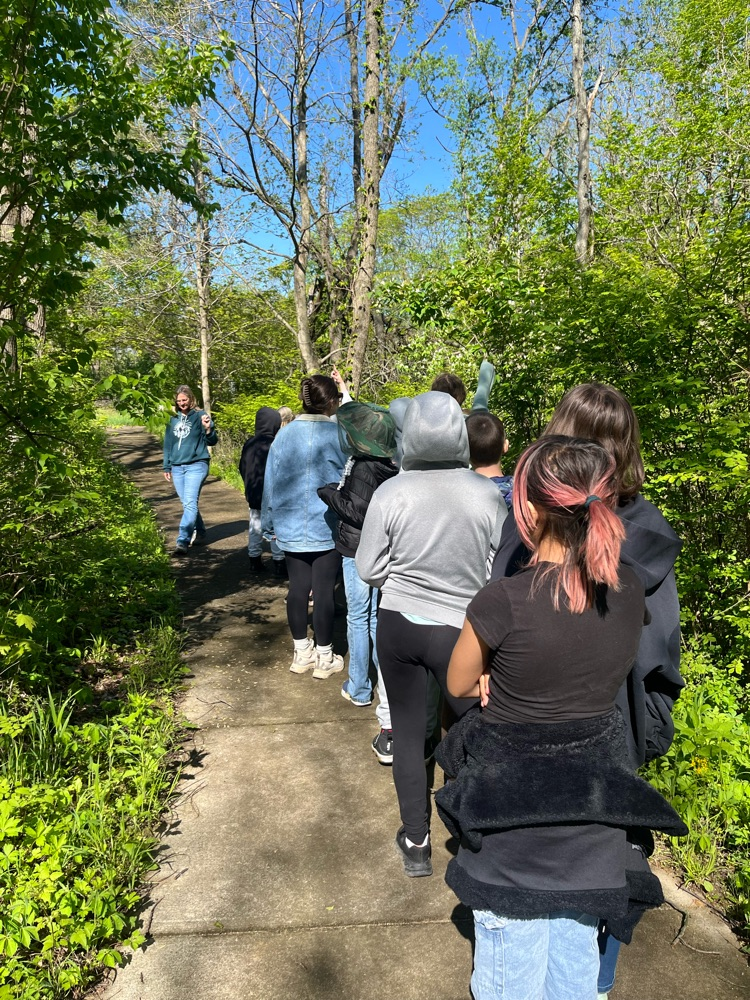 Day 3 of Outdoor School. Today the class of Mrs. Gaddis and Mrs. Turner hiked 2.7 miles on the Hidden Valley trail.  We talked about taxidermy and then the kids were able to catch some baby salamanders and tadpoles.  