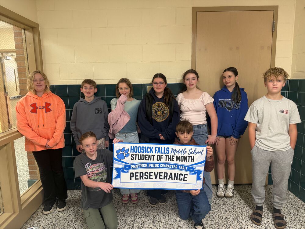🌟 Middle School Students of the Month! 🌟Congratulations to our September Middle School Students of the Month for demonstrating the Panther PRIDE character trait of Perseverance! 🐾💪These students have shown incredible determination, grit, and hard work: 5th Grade: Shane Lemperle, Willow Markiewicz, Lavinia Wadsworth, and Carter Slade 6th Grade: Hailyn Simmons, Gage Gerighty, Ryan Sausville, and Abigayle Fleming 7th Grade: Bronson Dorman and Avery Sinsabaugh 8th Grade: Taylor Marcoux We are so proud of your dedication and positive example. Keep up the amazing work! 💙🐾