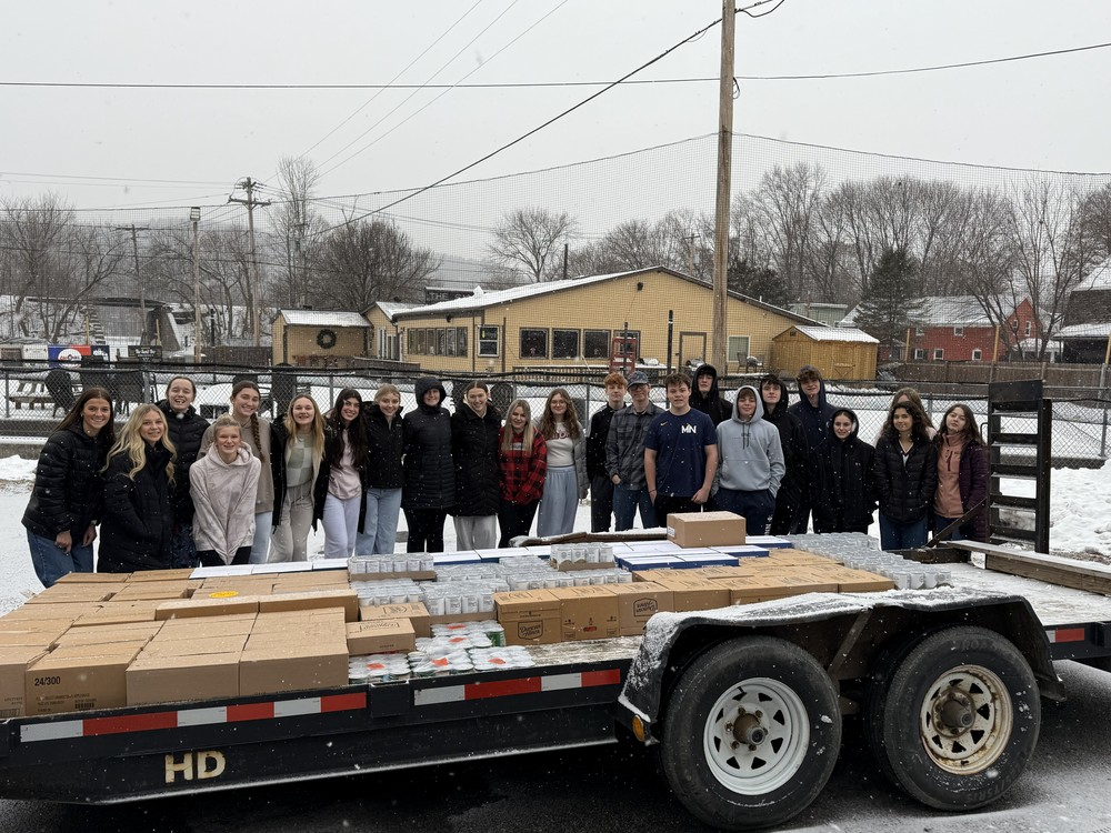 Today, 26 of our National Honor Society students took a trip to HACA (Hoosick Area Church Association) with teacher Ms. Holly Cary. Students helped move 3 days' worth of food for 186 families, which included a holiday meal for each family. (Special thanks to Dave Sutton for helping with his truck and trailer to get the food over to the Reynolds-Gilchrest Skating rink!) Our NHS students also delivered 6 large bags worth of donated hygiene products, and a donation of birthday celebration items, courtesy of our FFA students! 👏🏻👏🏻